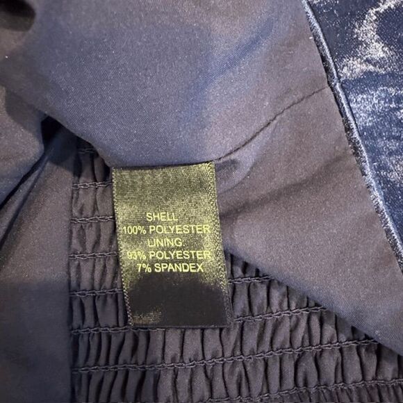 House of Harlow 1960 Blue Satin Crop Halter Ruched Back Adjustable Straps Large - Picture 4 of 8